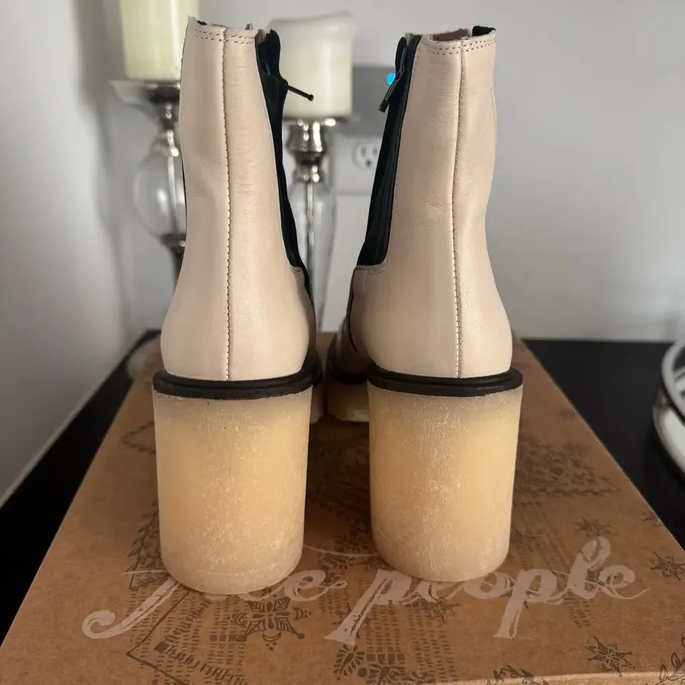 Free People Leather James Chelsea Boot in White
